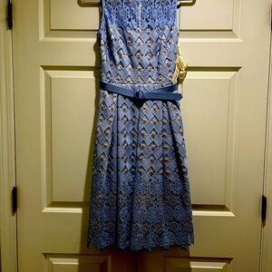 Eliza J Blue Sleeveless Sheath Dress for Weddings